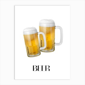 Beer Mugs Art Print