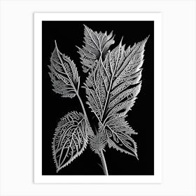 Touch Me Not Leaf Linocut 2 Art Print