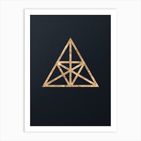 Abstract Geometric Gold Glyph on Dark Teal n.0321 Art Print