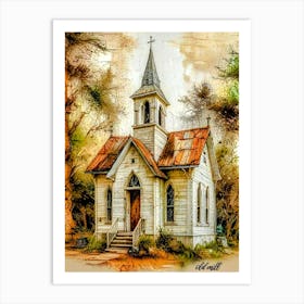 FM-48 ABANDONDED CHURCH 1 Art Print