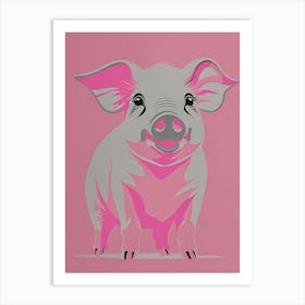 Flat Buho Art pig , pink scale art, animal art, Art Print