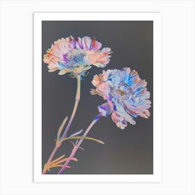 Iridescent Flower Scabiosa 3 Art Print