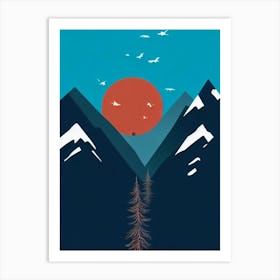 Aspen, Usa Modern Illustration Skiing Poster Art Print