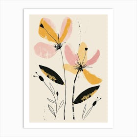 Nagoya Flower Market Boho Minimalist Style Art Print