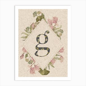 Floral Monogram G Art Print
