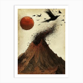 Crows On A Mountain Art Print