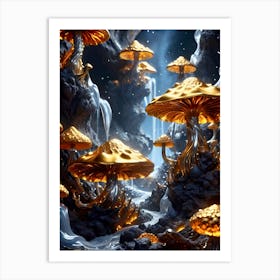 Mushroom Forest Art Print