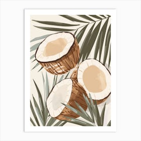 Coconut Close Up Illustration 2 Art Print