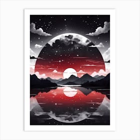 Moon And Stars 2 Art Print