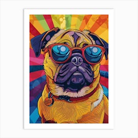 Pug in Sunglasses 2 Art Print