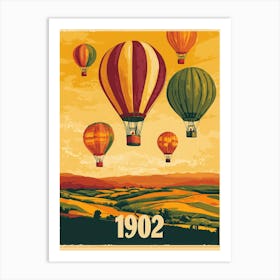 Aihrgdesign A Vintage Travel Poster Of A 1902 Hot Air Balloon 822871ba 6c4d 4153 89c8 E470f4d20ace 0 Art Print