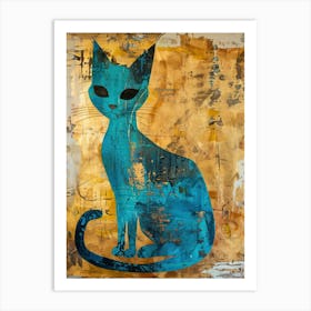 Cat Gold Effect Collage 1 Art Print