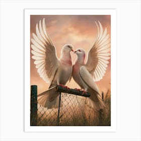 Doves In Love Art Print