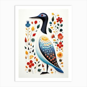 Scandinavian Bird Illustration Common Loon 1 Art Print