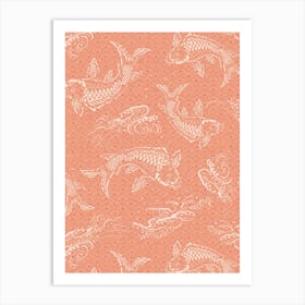 Peach Fuzz Koi Fish Art Print