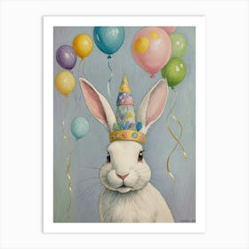 Birthday Bunny Art Print