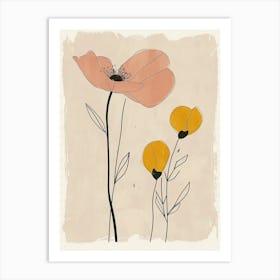 Lahaina Flower Market Boho Minimalist Style Art Print