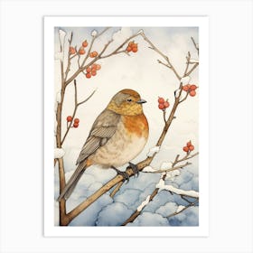 Bird Illustration Bluebird 3 Art Print