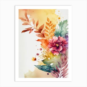 Watercolor Flowers Art Print