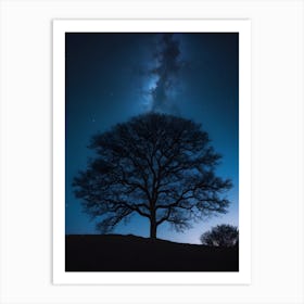 Lone Tree At Night 3 Art Print