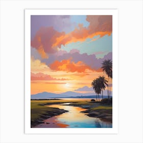 Sunset At The Beach 2 Art Print