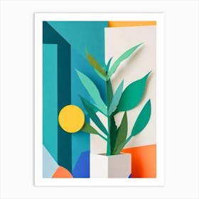 Paper Plant In A Vase Art Print