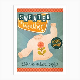 Mid Century Cosy Sweater Weather Art Print