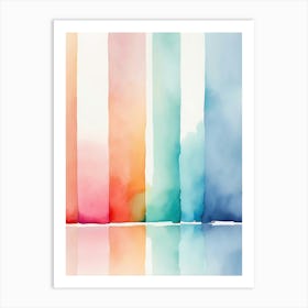 Watercolor Stripes Canvas Art Art Print