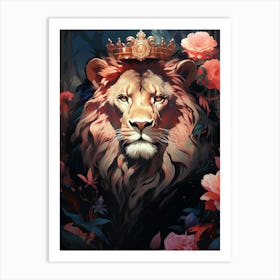 Lion In The Forest Art Print