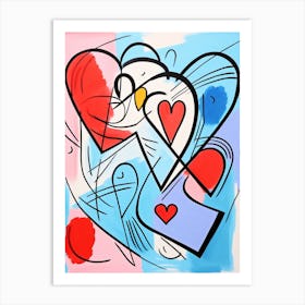 Abstract Heart Keith Haring Style Art Print