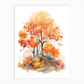 Cute Autumn Fall Scene 74 Art Print