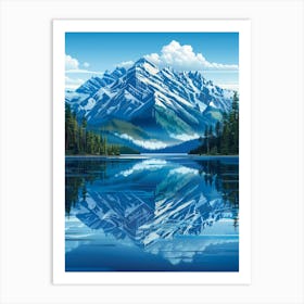 Mountains Reflected In A Lake Art Print