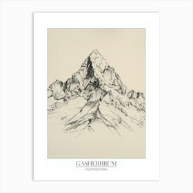 Gasherbrum Pakistan China Line Drawing 8 Poster 2 Art Print