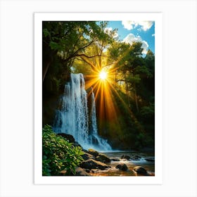 Waterfall In The Forest 12 Art Print