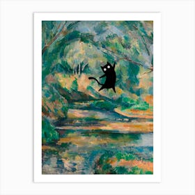 Cats In Famous Gardens The Brook Paul Cezanne Art Print