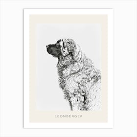 Leonberger Dog Line Sketch 1 Poster Art Print