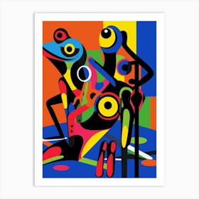 Frogs Abstract Pop Art 1 Art Print