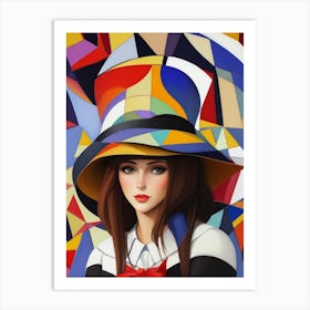 Woman In A Hat - Cubism 9 Art Print