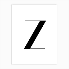 Letter Z.Classy expressive letter. Art Print