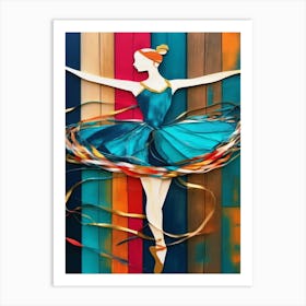 Swirls of Ribbons Ballerina Style Art Print