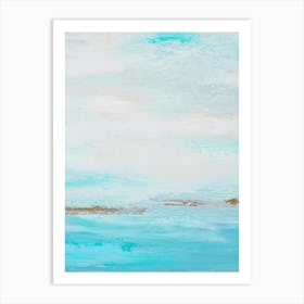 Teal Sea Abstract Painting 1 Art Print