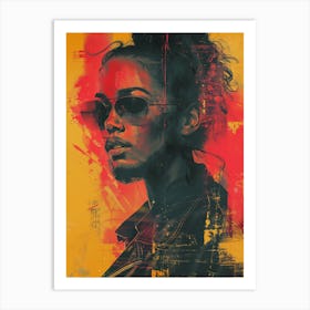 Woman In Sunglasses Art Print