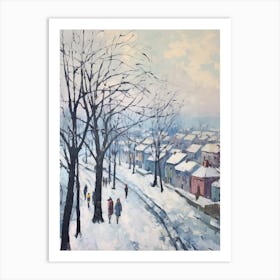 Winter City Park Painting Kalemegdan Park Belgrade Serbia 6 Art Print