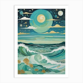 Cosmic Sky Over The Ocean no1 Affiche