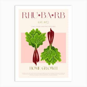 Rhubarb Mid Century Art Print