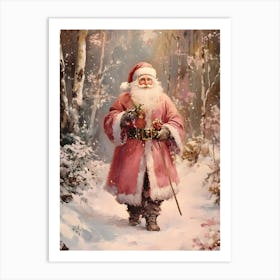 Santa Claus In The Woods 1 Art Print