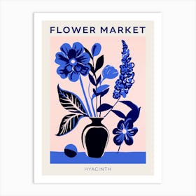 Blue Flower Market Poster Hyacinth 2 Art Print