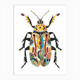 Colourful Insect Illustration Flea Beetle 10 Art Print