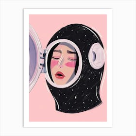 Illustration Of A Woman In Space Art Print