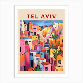 Tel Aviv Israel 2 Fauvist Travel Poster Art Print